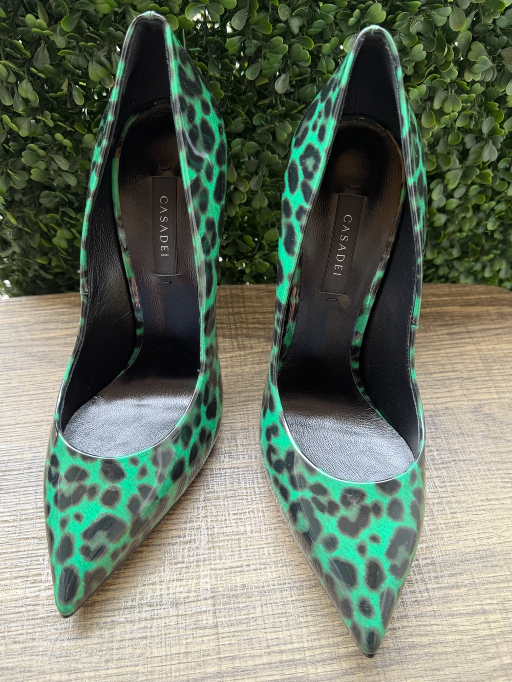 Casadei Emerald Green Leopard Patent Pumps NIB. Rare sold out colorway. Size 9